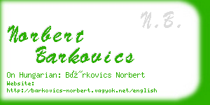 norbert barkovics business card